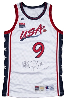 1996 Mitch Richmond Game Used USA Olympic Basketball White Jersey (Kings LOA)